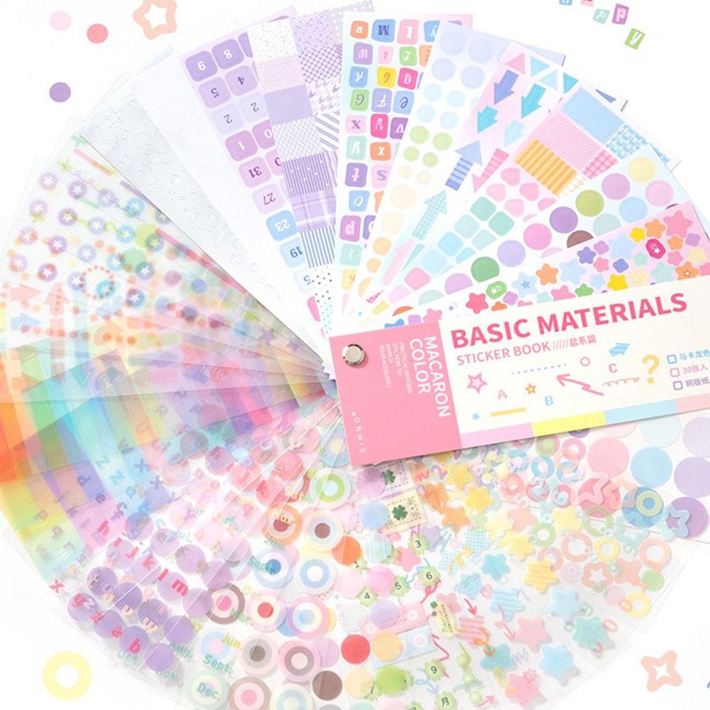 30Sheets Self Adhesive Scrapbook Stickers Creative DIY Decorative Sticker  Journaling
