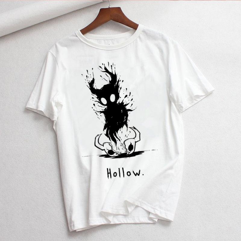 Hollow Knight Print Ladies Tshirt Ladies Casual ocollar White Shirt Short Sleeve Ladies Tshirt Graphic Printing
