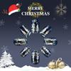 24Pcs Christmas Press on Nails False Nails Snowflake Designs Stick on Nails Full Cover Acrylic Nails for Women Nails Art