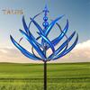 Metall Lotus Flower Wind Spinner Hage Metal Windmill 360-graders rotasjon UV-bestandig Dobbeltlags Stor Vind Spinner Dekor