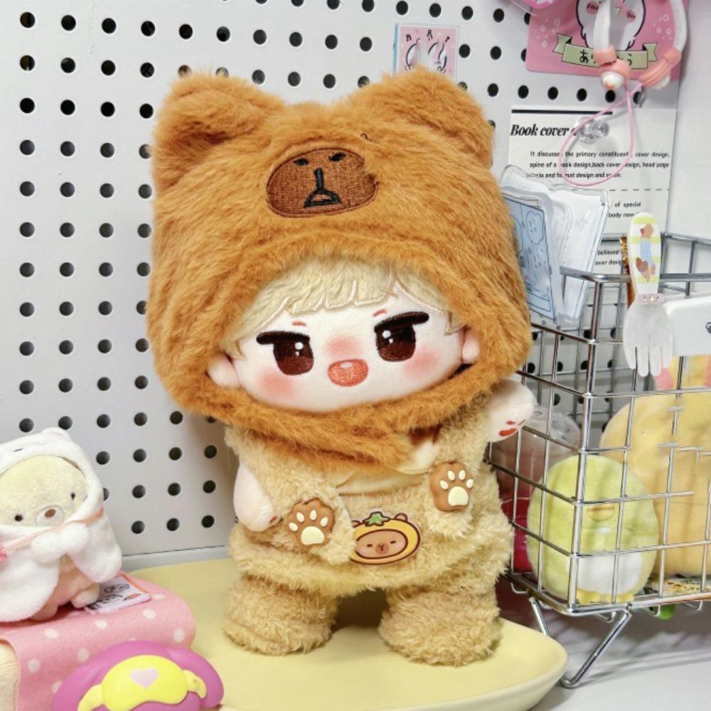 1 Set T-Shirt Baumwolle Puppenkleidung Trägerhose Plüsch Puppenkleidung 20cm Baumwolle Puppe