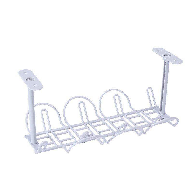 Home Office Desk Wire Organizers Under Table Storage Rack Cable Rack Table Bottom Rack Outlet Holder Hanging Rack Line Organizer Green
