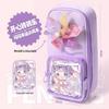 Lucky Pinwheel Pencil Case: Heart-Shaped, Large Capacity, Girly Backpack Design.