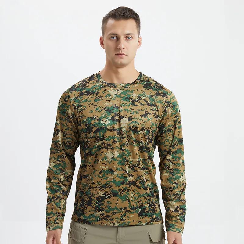 Men's Long Sleeve T-shirt 3d Camouflage Print Graphic T Shirts Men Women Fashion Fitness Tops Tees Outdoor Top Camo Clothing
