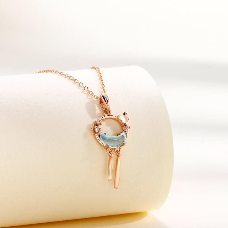 I Fanghua Necklace Women's New Chinese Niche Premium Design Butterfly Galaxy Temperament Pendant Women