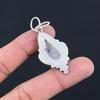 Sterling Silver Pear Natural Rainbow Moonstone Crown Chakra Wife Pendant Jewelry