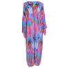 Chiffon Feather Print Beach Cover-up Cardigan