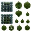 48pcs Flocked Christmas Balls 4/6/8cm Plastic Ball Decorations Set