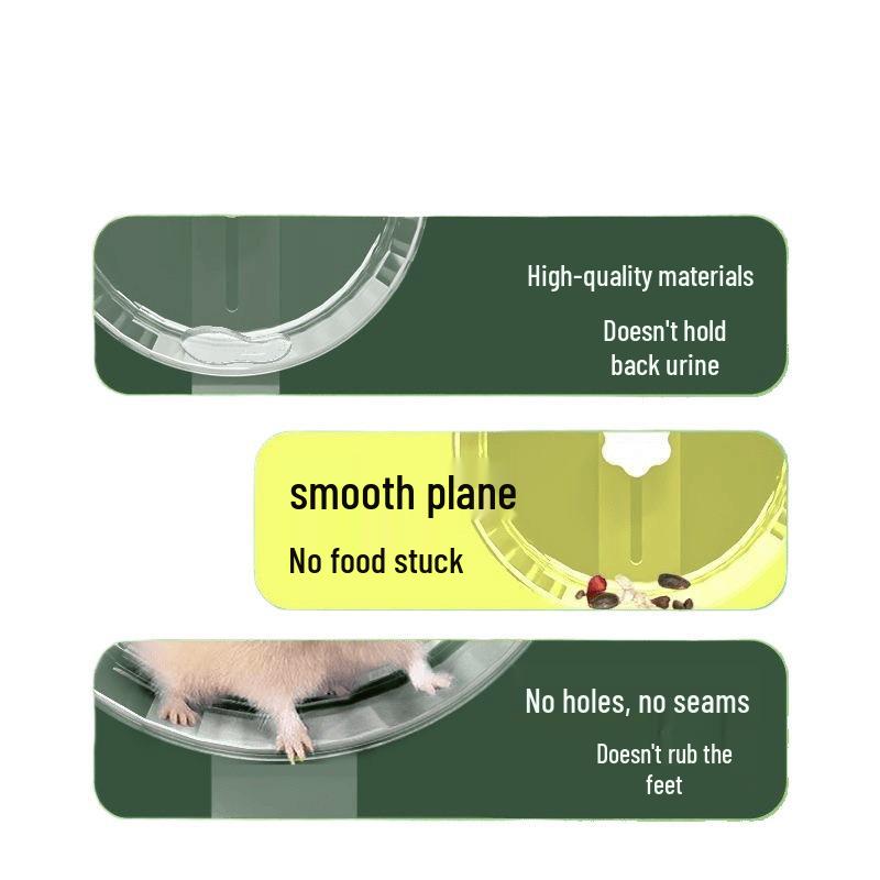 Silent Treadmill Wheel for Golden Hamsters - Noiseless Roller with Stand, Transparent Exercise Ball for Cage Supplies