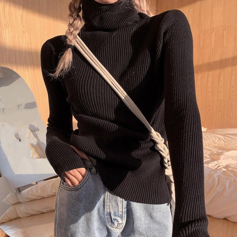Women's High-neck Bottoming Shirt Solid Color Inside Tight Thin Temperament Sweater