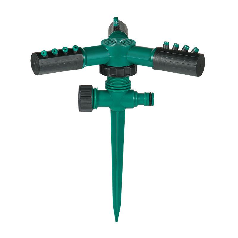 

Automatic Rotating Triple Arm Sprinkler Adjustable Water Spray Pattern Garden Lawn Irrigation System Durable Plastic Construction Easy Installation One Size