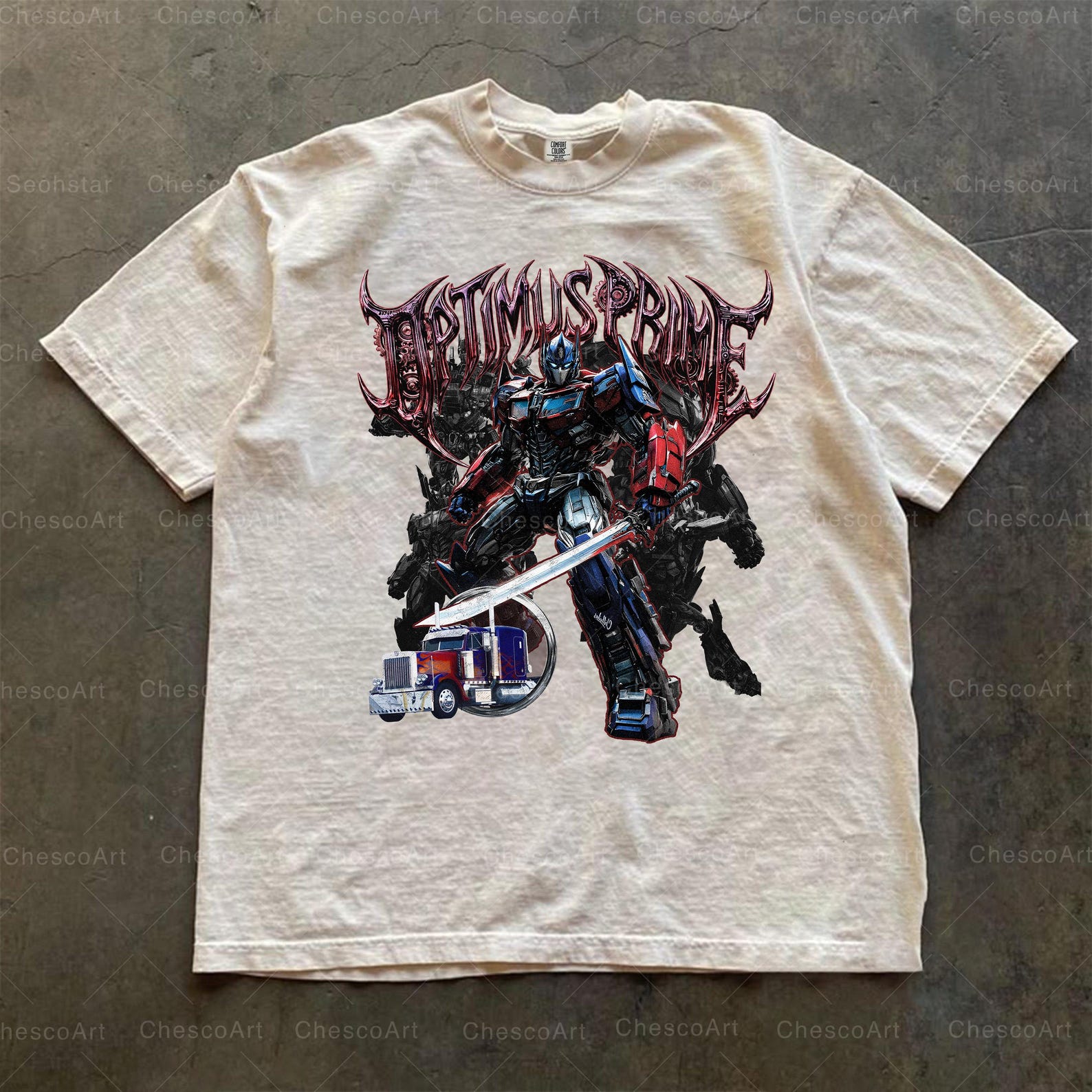 Optimus Prime Transformers T-Shirt, Comfort Colors Tee S