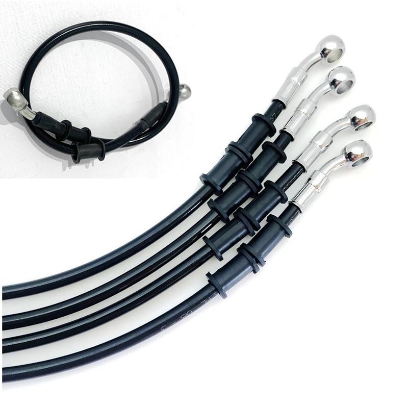 HQ Motorcycle Hydraulic Brake Hose Lengh 400mm-1500mm  Universal Brake Hose Line Steel Brake Cable  Banjo Head Both Sides 28 °