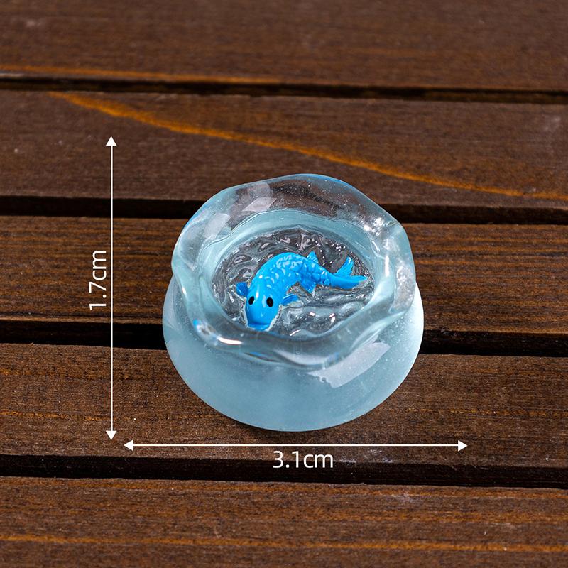 

4 шт./набор кукольных домиков, миниатюрная имитация аквариума с кои, кукольный домик, круглая модель аквариума, кукольный домик, мини-мебель, украшение as the picture