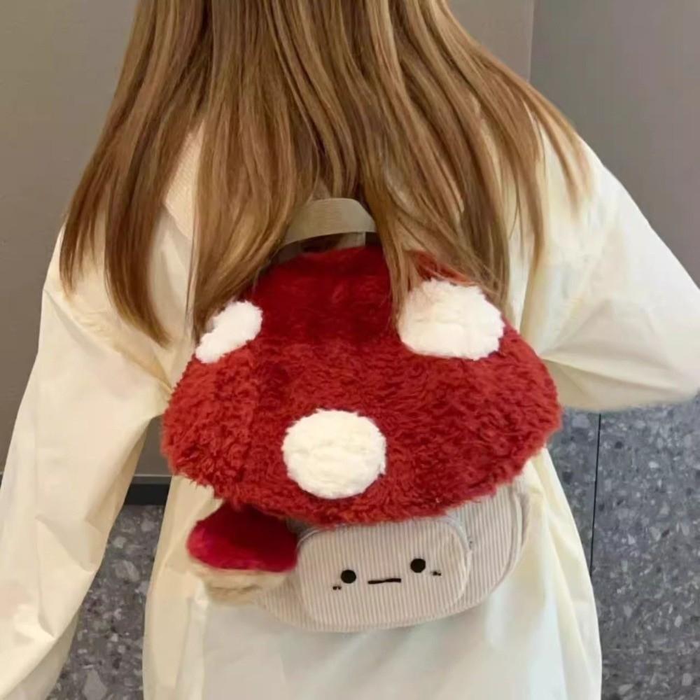 Large Capacity Mushroom Bag Cute Star Design Small Schoolbag Cartoon Backpack Bag Style Mushroom Top Anime Backpack Casual Use