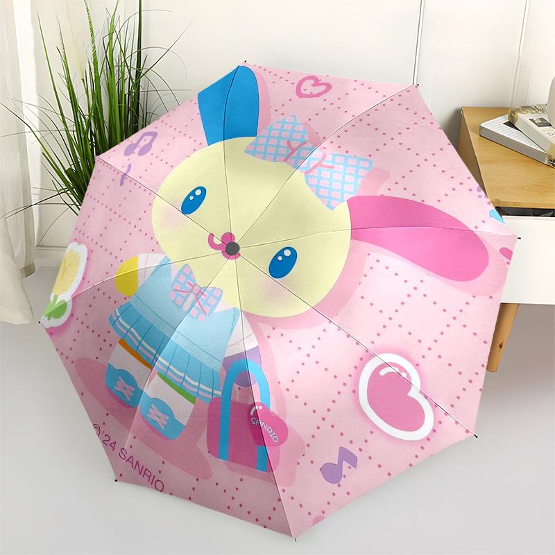 1pc Pastel Cute Bunny with Bow Umbrella with Plastic Handle,Compact & Stylish,Suitable for All Seasons Home Travel Outdoor N013