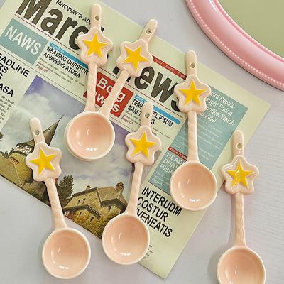 Star Ceramic Spoon Pink Magical Girl Heart Dessert Coffee Spoon Cartoon Rice Spoon