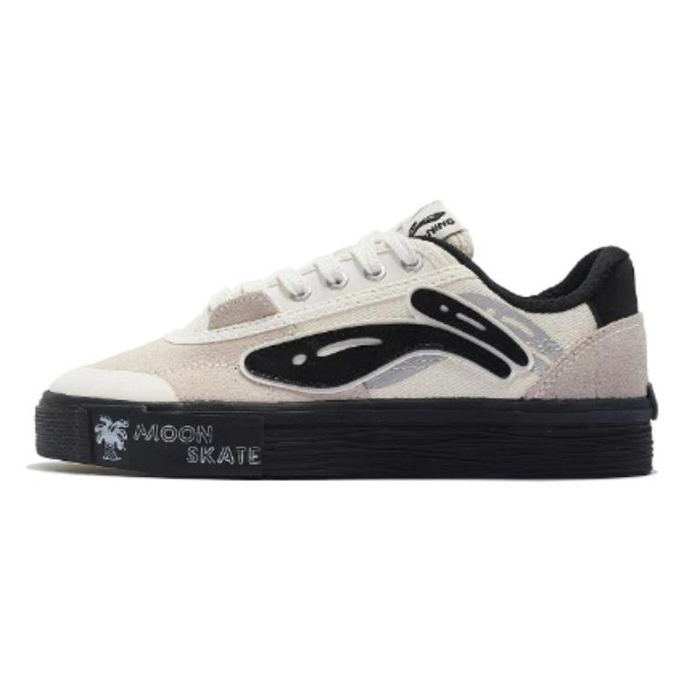 New Steven Harrington x LiNing Slip Resistant Cushioning Abrasion Resistant Low Top Skateboard Shoes Women's White Black AECS072-2