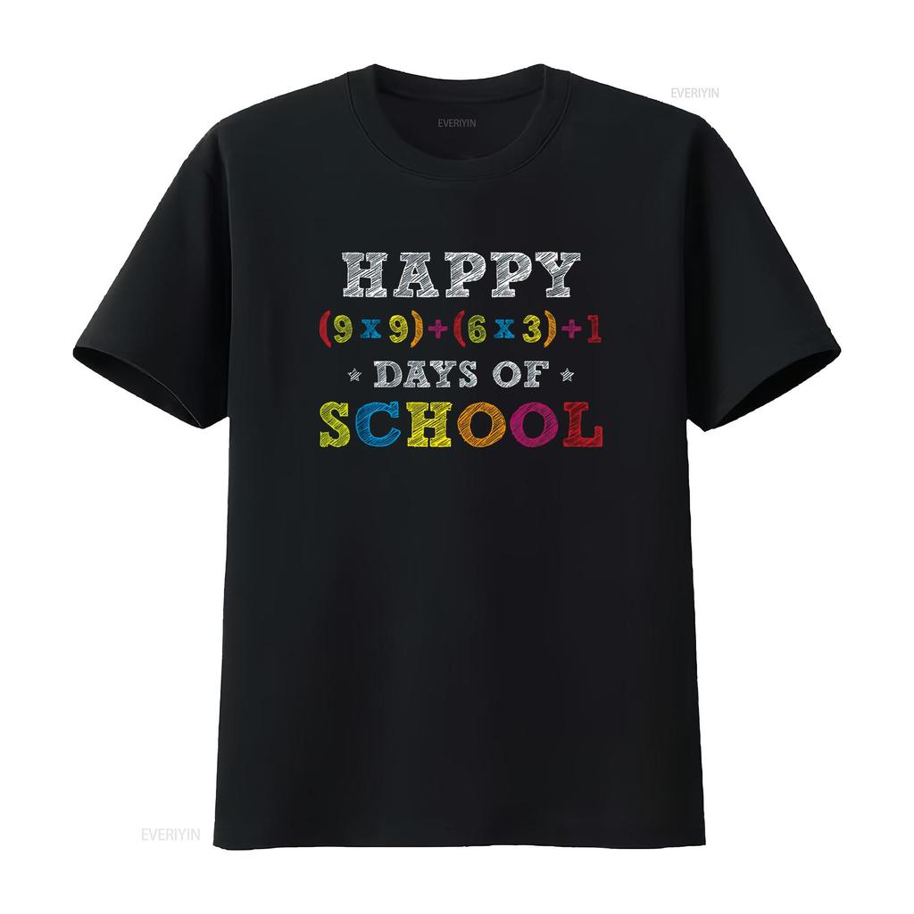 Math Formula 100 Days Of School T Shirt Kid Boys Girls Teacher vintage Washed Breathable Unisex Top For Everyday Wear