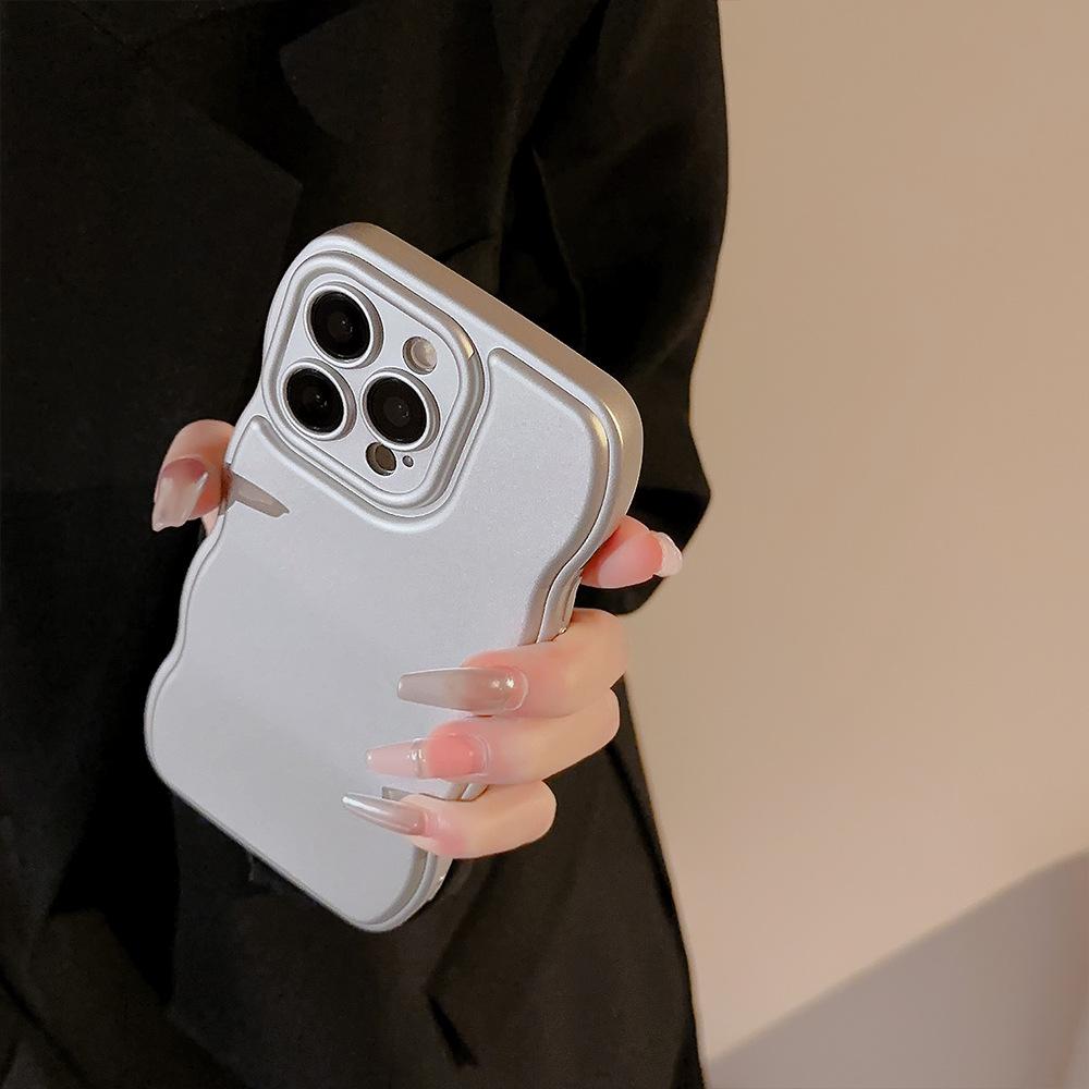 Electroplating Silver Apple 13 Mobile Phone Case Iphone14 High End Sense 16 Suitable for 15promax Wave Edge 12 Solid Color