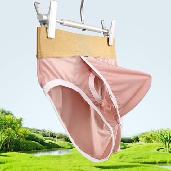 Men Briefs Low-rise Elastic Waistband Side Opening Design U-Convex Panties Breathable Underwear Daily Wear