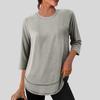 Women’s Basic Crew Neck 3/4 Sleeve Tunic Top Casual Loose Fit Pullover Blouse Soft Lightweight Fabric for Daily Wear