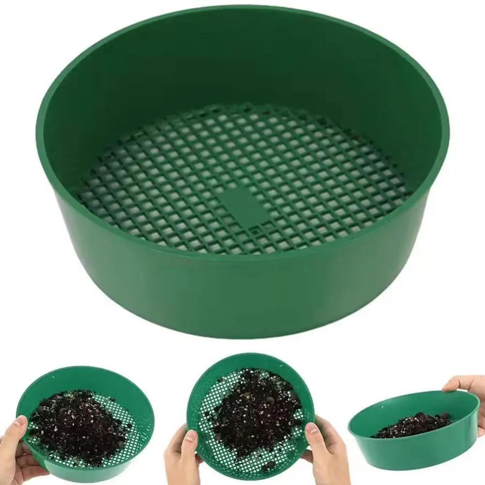 Garden Sieve Soil Sifter, Round Sieve Earth Stone Fine Gardening Tool Home Planting Sieve Screen Garden Soil Filter Net Sifter