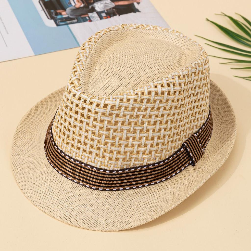 Spring and Summer In the Elderly New Hat Men's Sunshade Sunscreen Hat Top Hat Mesh Breathable Straw Hat Sun Hat Tide