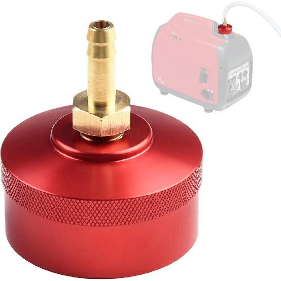 Fuel Gas Cap With Brass Hose Connector, Aluminum 1/4" NPT Port With Nitrile Gasket, For Honda EU1000i EU2000i EU2200i EU20i EU10i For Champion 2000W