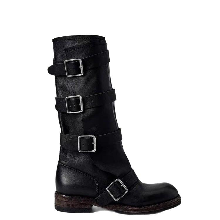 Fashion Brand New High Quality Wasteland Maillard Style Motorcycle Boots Women Trendy Vintage Brown Brand Design Riding Boot Shoes