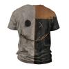 Halloween T Shirt Men's Casual Round Neck Blood Splatter Pattern Tops Horror Bloody Printed Short Sleeve Tops