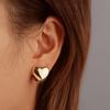 New Pentagram Love Smooth Ear Buckle Fashion Titanium Steel Casting Real Gold Geometric Earrings Earrings