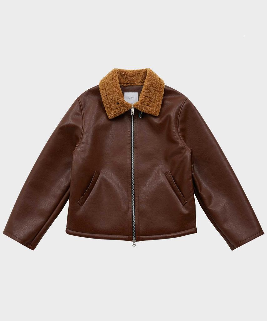 Ffeff Studio Leather Shearling Jacket (Brown)