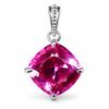 23 Karat natürlicher rosa Rubin, zertifiziert, quadratischer Cushion-Schliff, 925er Sterlingsilber-Anhänger