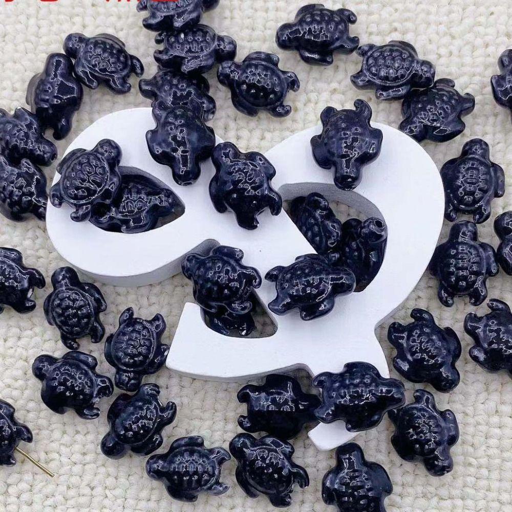 10pcs Handmade Craft Sea Turtle Bead Ceramic Jewelry Making Material  Women