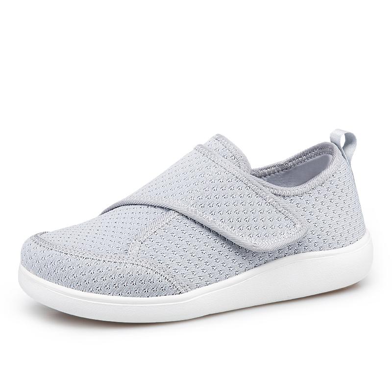 Damen-Diabetiker-Schuhe mit breiter Zehenbox, verstellbare offene Gehschuhe für ältere Damen, Orthopädie, breite Füße, Schmerzlinderung bei geschwollenen Füßen