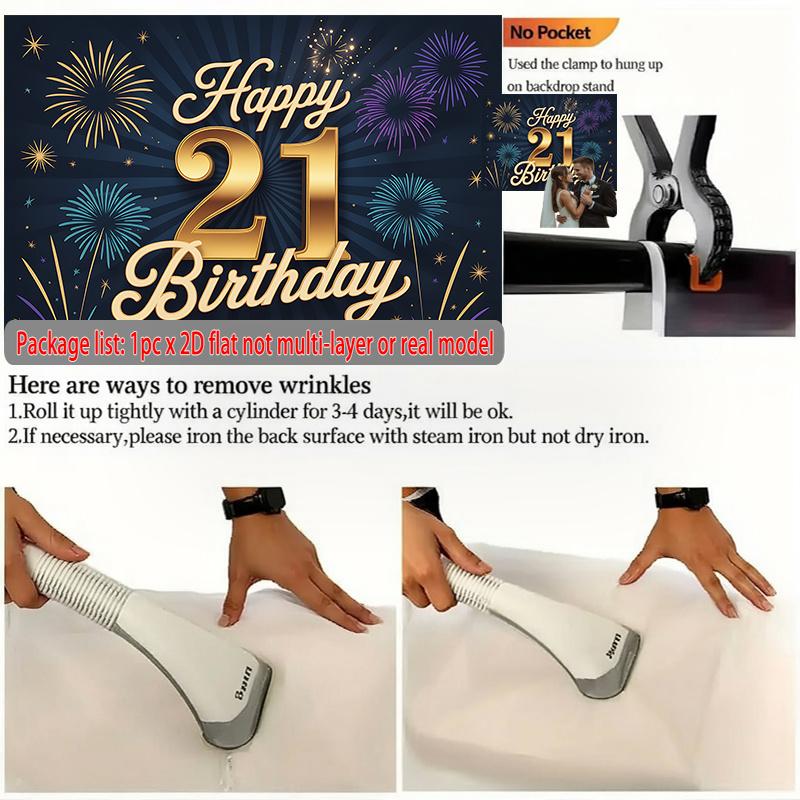 Party Backdrop Happy 21St Birthday 21St Birthday Flat Pchappy Celebrationwall Event Photo Background Front Door Decor