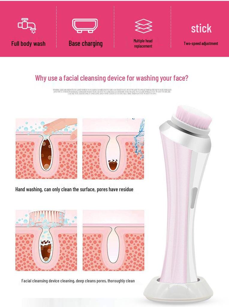 Multi-Functional Waterproof Electric Facial Cleanser & Massager with USB Charging