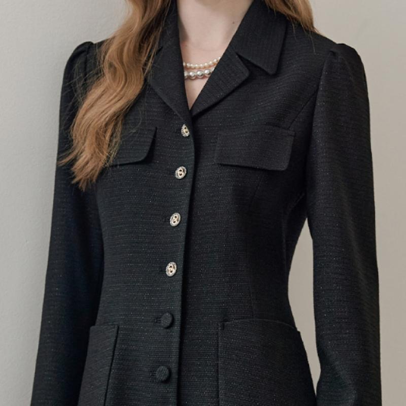 Maxza Tweed Flare Jacket Dress With Out Pockets Cd04qp300on
