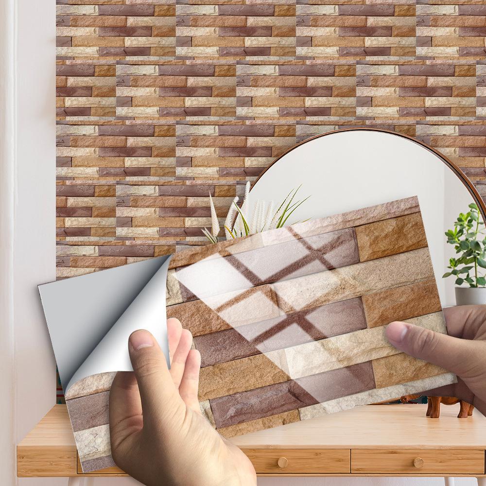 Gray Marble Texture Rectangular Tile Sticker Kitchen Bathroom Stair Renovation Waterproof Wall Sticker
