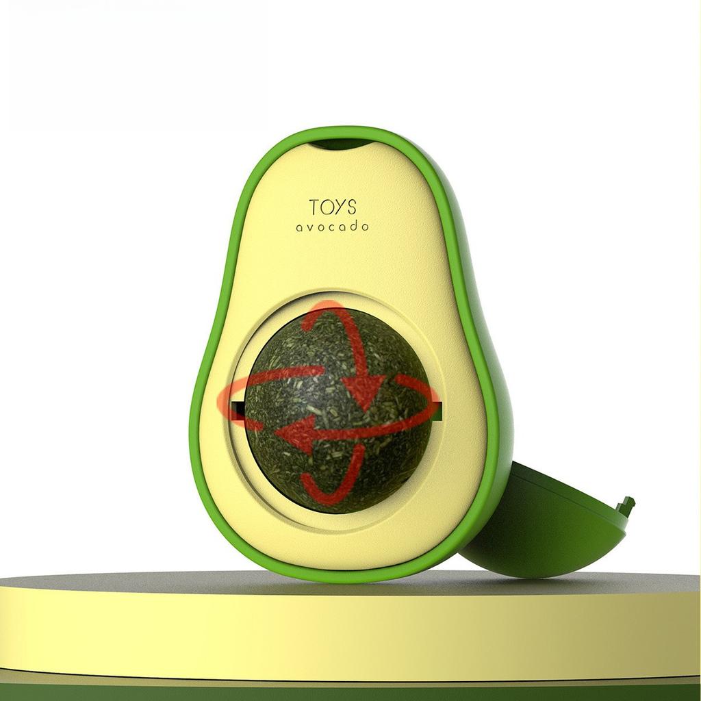 Catnip Ball Spinning Cat Toy Peppermint Ball Wood Polygonum Grinding Teeth Cleansing Self-Hi Boredom Teasing Cat Ball Pet Toy