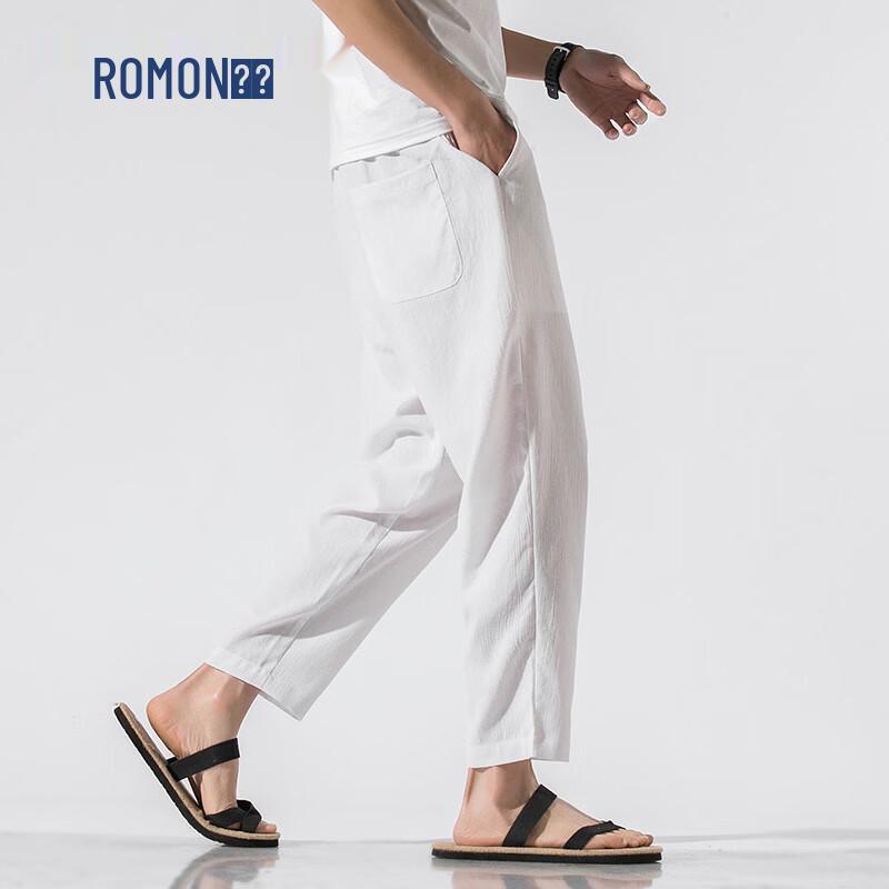 ROMON Men s Straight Fit Cropped Casual Pants 2XL