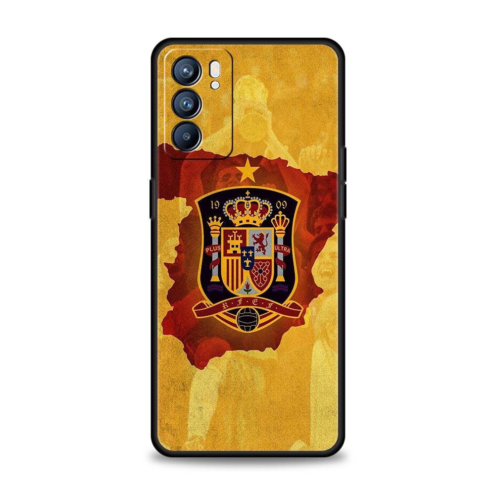

spain flag Phone Case For Oppo Reno8 Reno7 Reno6 Pro A54 5G Find X6 X5 A53 A52 A9 A15 A95 A17 A16 A76 A74 A57 A31 Cover Oppo Reno6 5G
