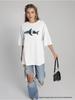 2026 Summer Women's European & American Style Versatile Shark T-Shirt - 100% Cotton Short Sleeve