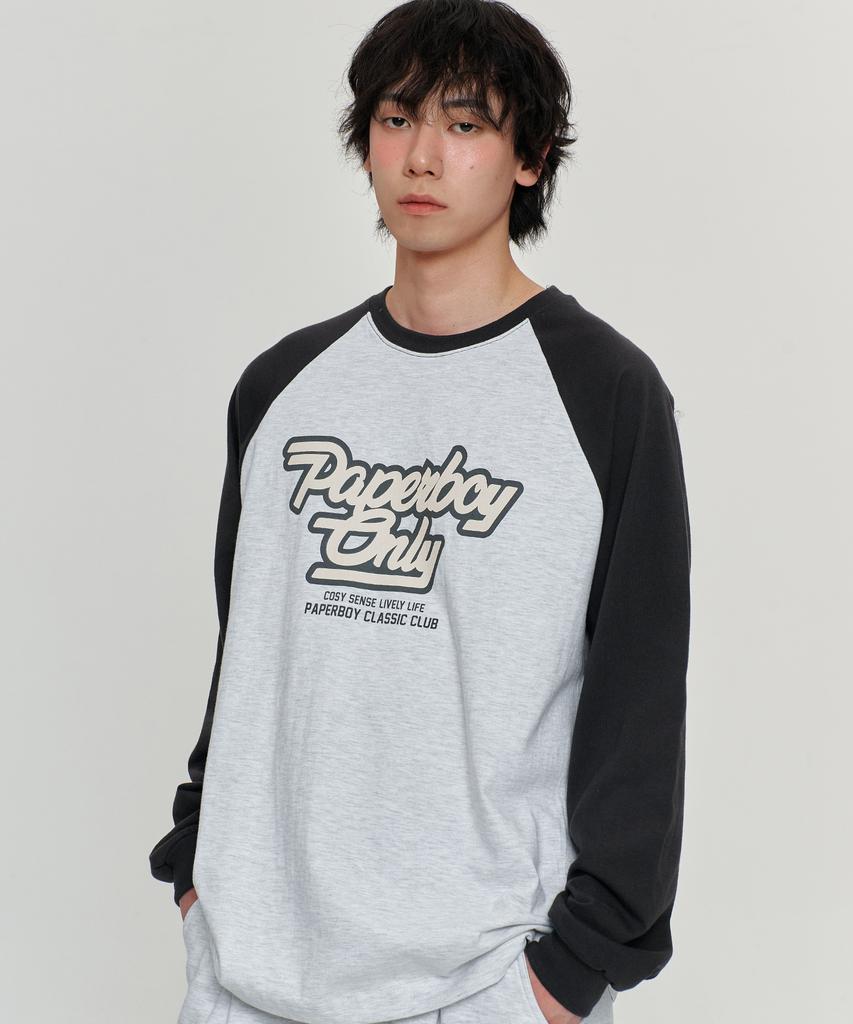 PAPERBOY Only Raglan Oversized Long Sleeve - White & Navy