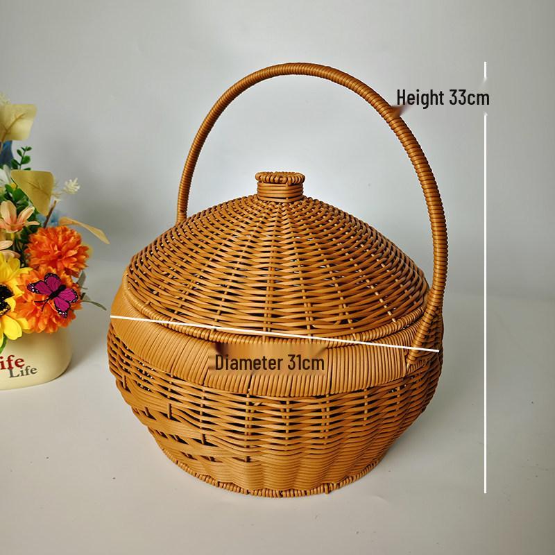 Handcrafted Rattan Egg & Bun Basket for Weddings, Housewarming, Worship, Storage, Outdoor Picnics, and Gatherings