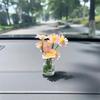 1pc Cute Sunflower Car Decoration To Heal Fresh Flowers Car Center Decor Car Ornaments Auto Interior Dashboard Accessories
