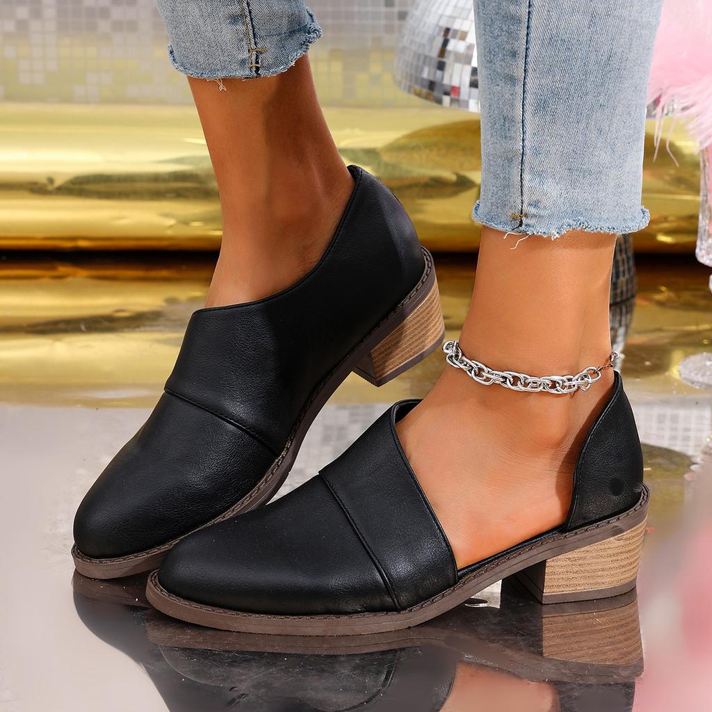 Fashion Women Pumps 2024 New Spring Ballet Slip-on High Heels Shoes for Women Large Size Pointed Toe Mary Jane Shoes Zapatos De Mujer