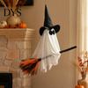Venkovní dekorace duchů na zahradu Halloweenská čarodějnice Závěsná ozdoba na koště Strašidelný klobouk Plovoucí party rekvizity Přívěsky Vnitřní dekorace strašidelného domu