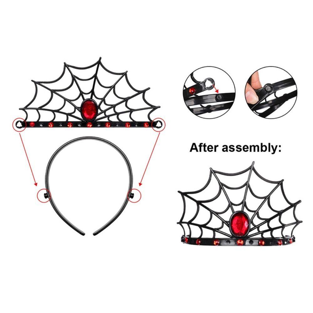 Gothic Spider Web Headband Cosplay Halloween Headband Festive Spider Queen Crown Party